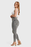 WR.UP® Curvy Denim - Zip High Waisted - 7/8 Length - Grey + Yellow Stitching 6