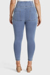 WR.UP® Curvy Denim - Zip High Waisted - 7/8 Length - Light Blue + Yellow Stitching 6