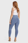 WR.UP® Curvy Denim - Zip High Waisted - 7/8 Length - Light Blue + Yellow Stitching 5