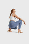 WR.UP® Curvy Denim - Zip High Waisted - 7/8 Length - Light Blue + Yellow Stitching 2