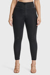 WR.UP® Curvy Denim - Zip High Waisted - 7/8 Length - Black + Black Stitching 8
