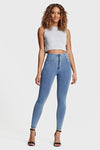 WR.UP® Denim - High Waisted - 7/8 Length - Light Blue + Yellow Stitching 5