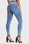 WR.UP® Denim - High Waisted - 7/8 Length - Light Blue + Yellow Stitching 1