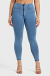 WR.UP® Denim - High Waisted - 7/8 Length - Light Blue + Blue Stitching 13