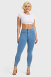 WR.UP® Denim - High Waisted - 7/8 Length - Light Blue + Blue Stitching 11