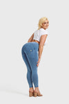 WR.UP® Denim - High Waisted - 7/8 Length - Light Blue + Blue Stitching 16