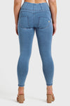 WR.UP® Denim - High Waisted - 7/8 Length - Light Blue + Blue Stitching 14