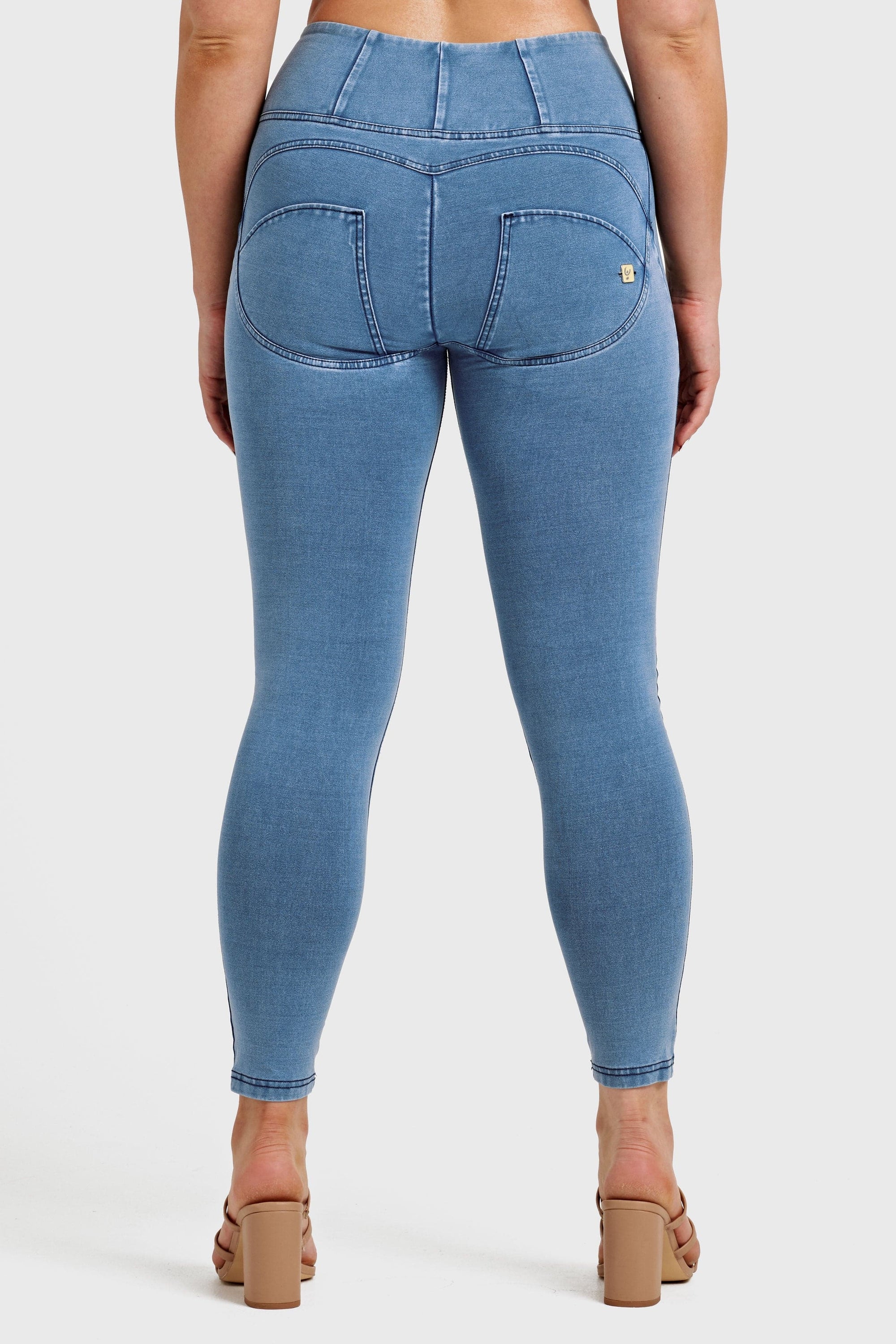 WR.UP® Denim - High Waisted - 7/8 Length - Light Blue + Blue Stitching 14