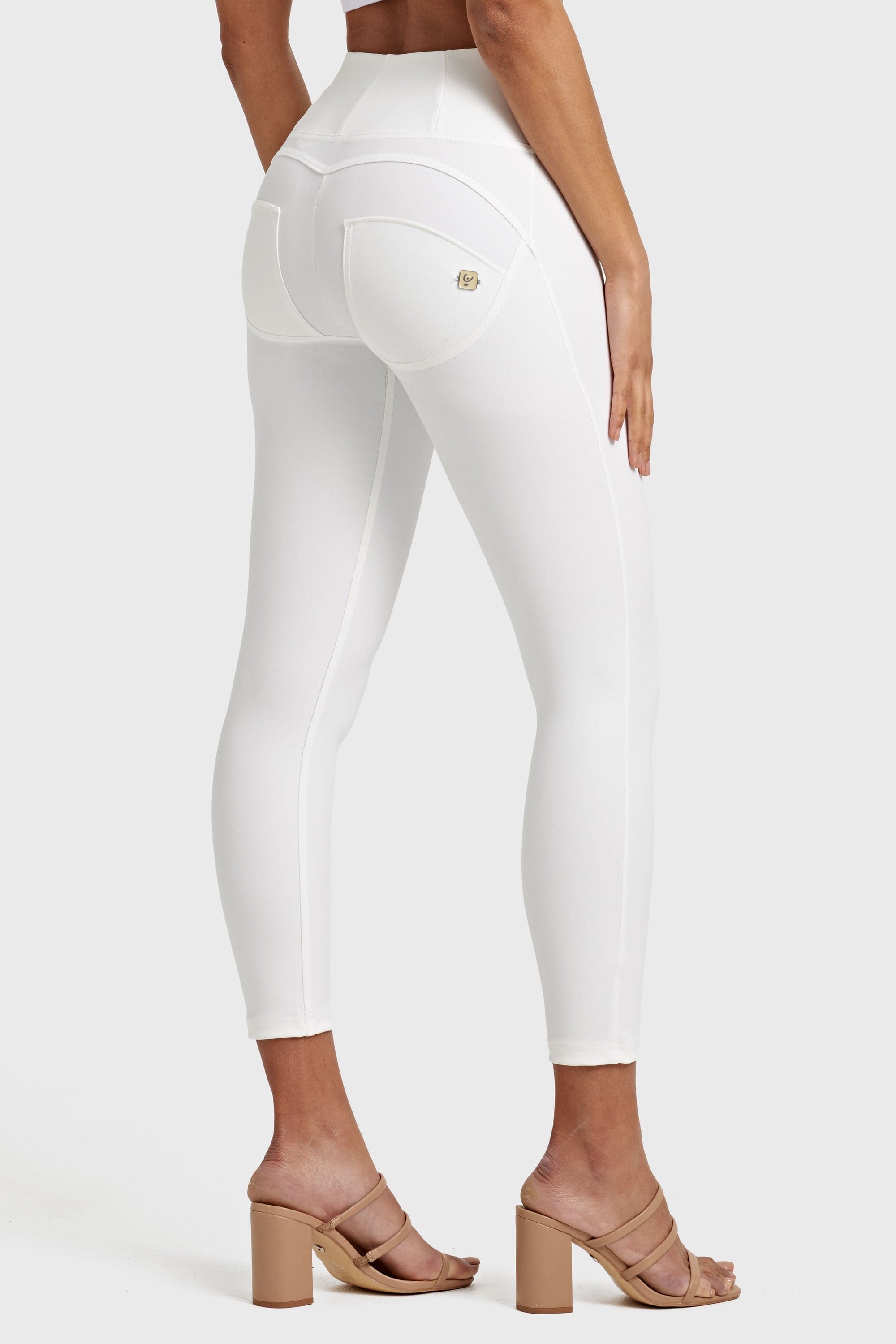 WR.UP® Faux Leather - High Waisted - 7/8 Length - White 7