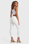 WR.UP® Faux Leather - High Waisted - 7/8 Length - White 1