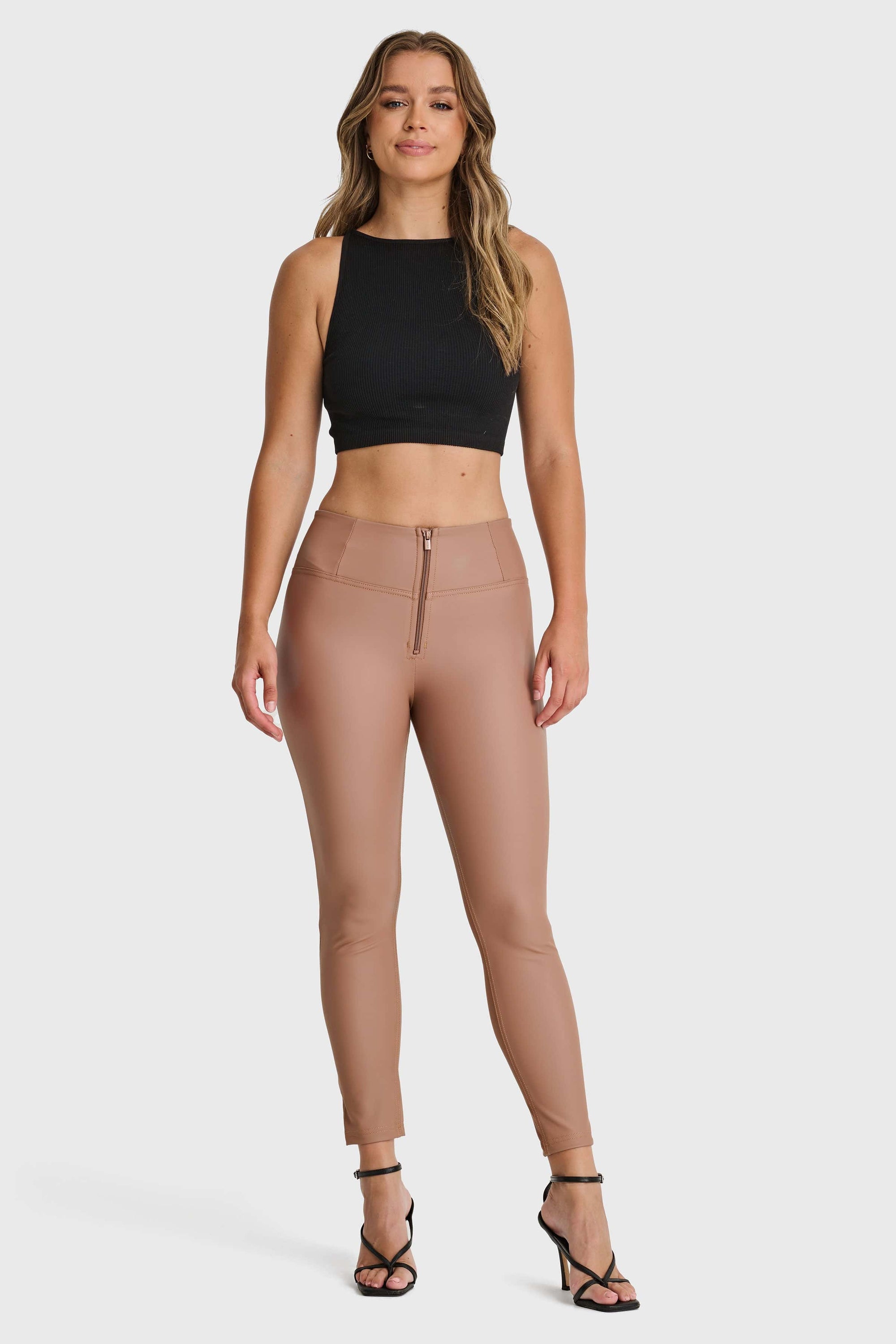 WR.UP® Faux Leather - High Waisted - 7/8 Length - Mocha 2