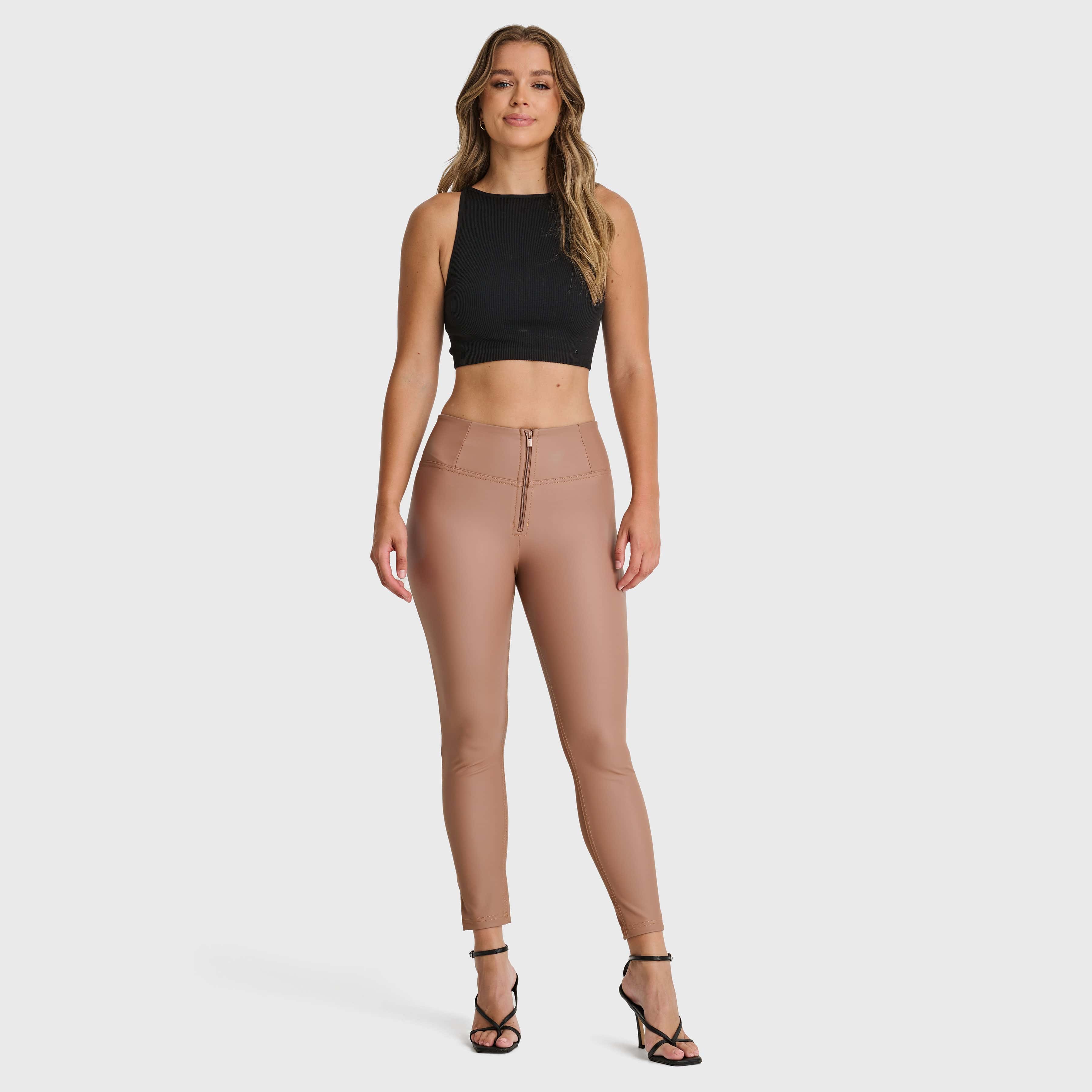 WR.UP® Faux Leather - High Waisted - 7/8 Length - Mocha 2
