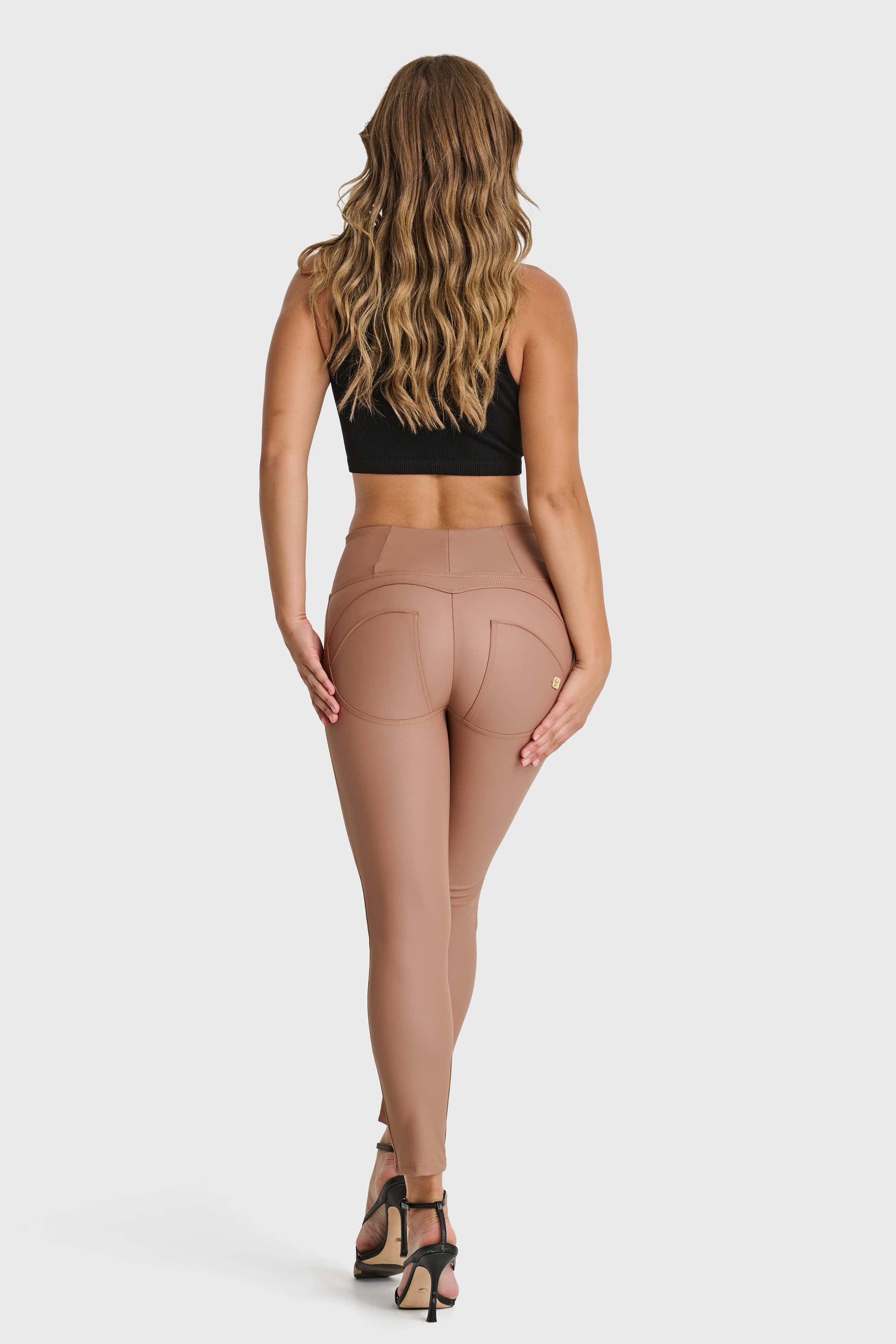 WR.UP® Faux Leather - High Waisted - 7/8 Length - Mocha 4