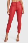 WR.UP® Faux Leather - High Waisted - 7/8 Length - Red 10