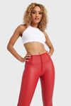 WR.UP® Faux Leather - High Waisted - 7/8 Length - Red 4