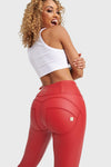 WR.UP® Faux Leather - High Waisted - 7/8 Length - Red 6