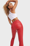 WR.UP® Faux Leather - High Waisted - 7/8 Length - Red 3