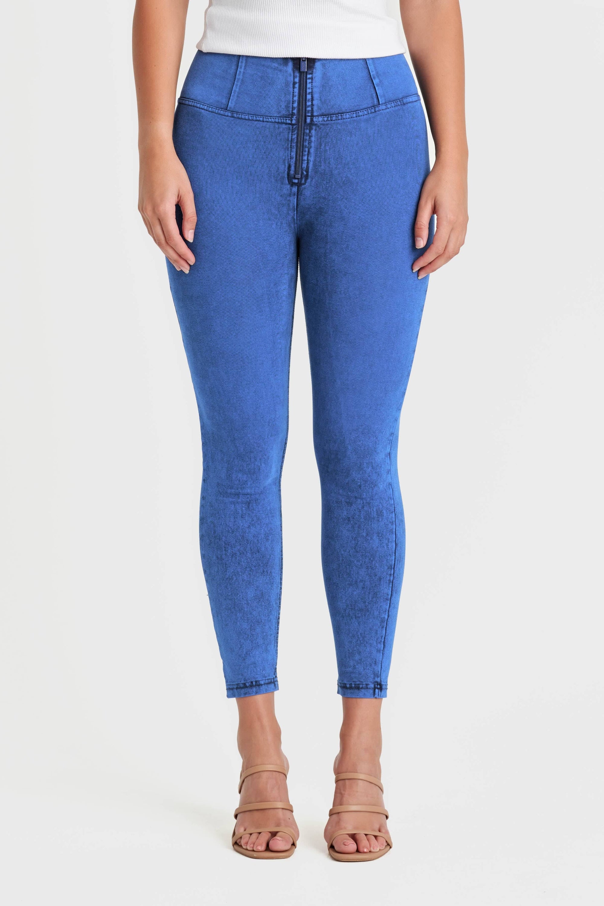 WR.UP® Denim - High Waisted - 7/8 Length - Cobalt Blue + Blue Stitching 4