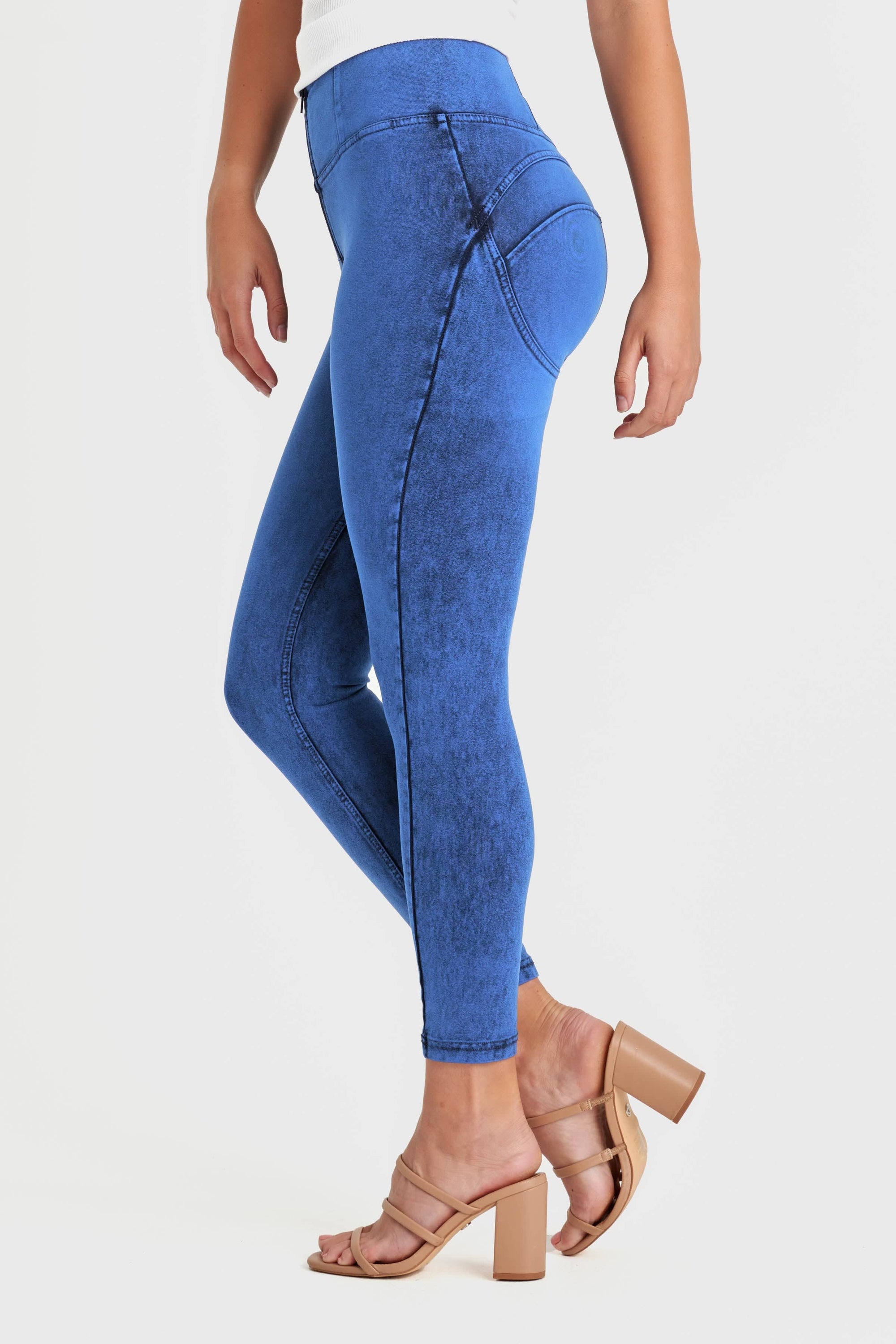 WR.UP® Denim - High Waisted - 7/8 Length - Cobalt Blue + Blue Stitching 6