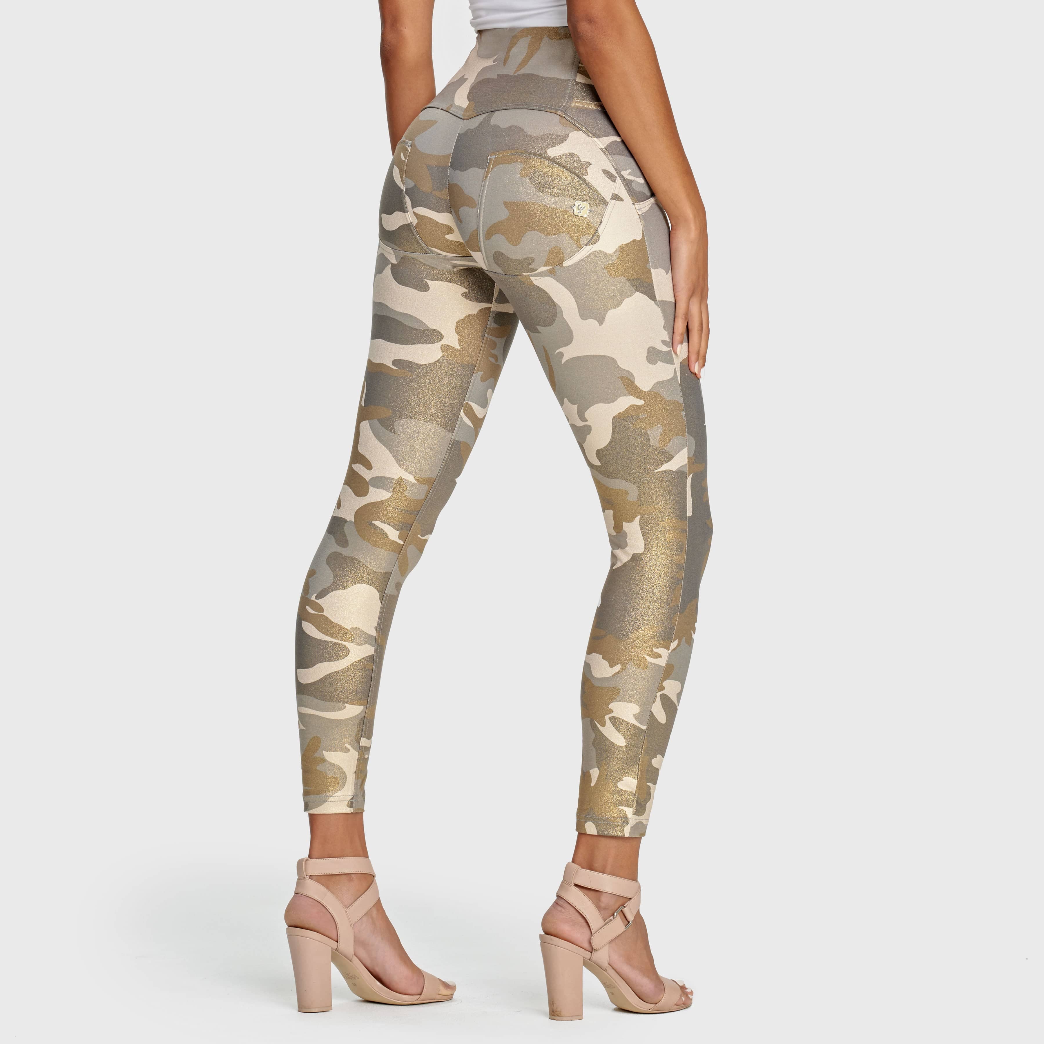 WR.UP® Fashion 3 Button - High Waisted - 7/8 Length - Glitter Gold Camo 1