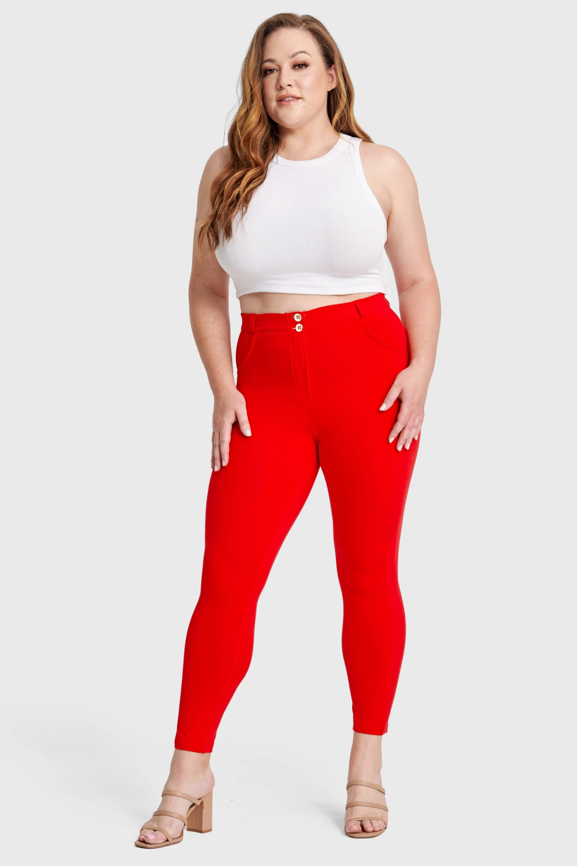 WR.UP® Curvy Fashion - High Waisted - Full Length - Red 7
