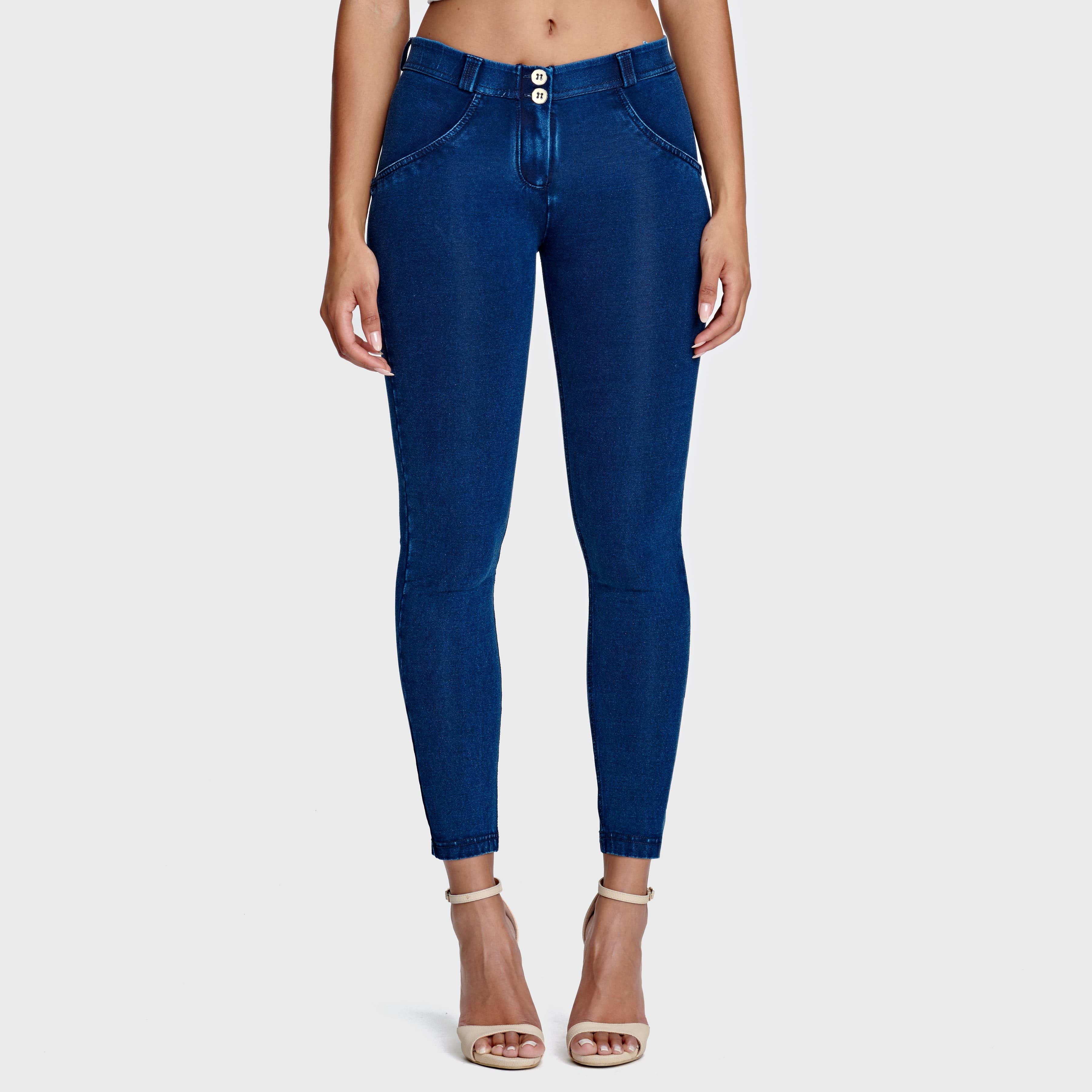 WR.UP® Denim - Mid Rise - 7/8 Length - Dark Blue + Blue Stitching 2