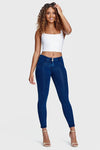 WR.UP® Denim - Mid Rise - 7/8 Length - Dark Blue + Blue Stitching 7