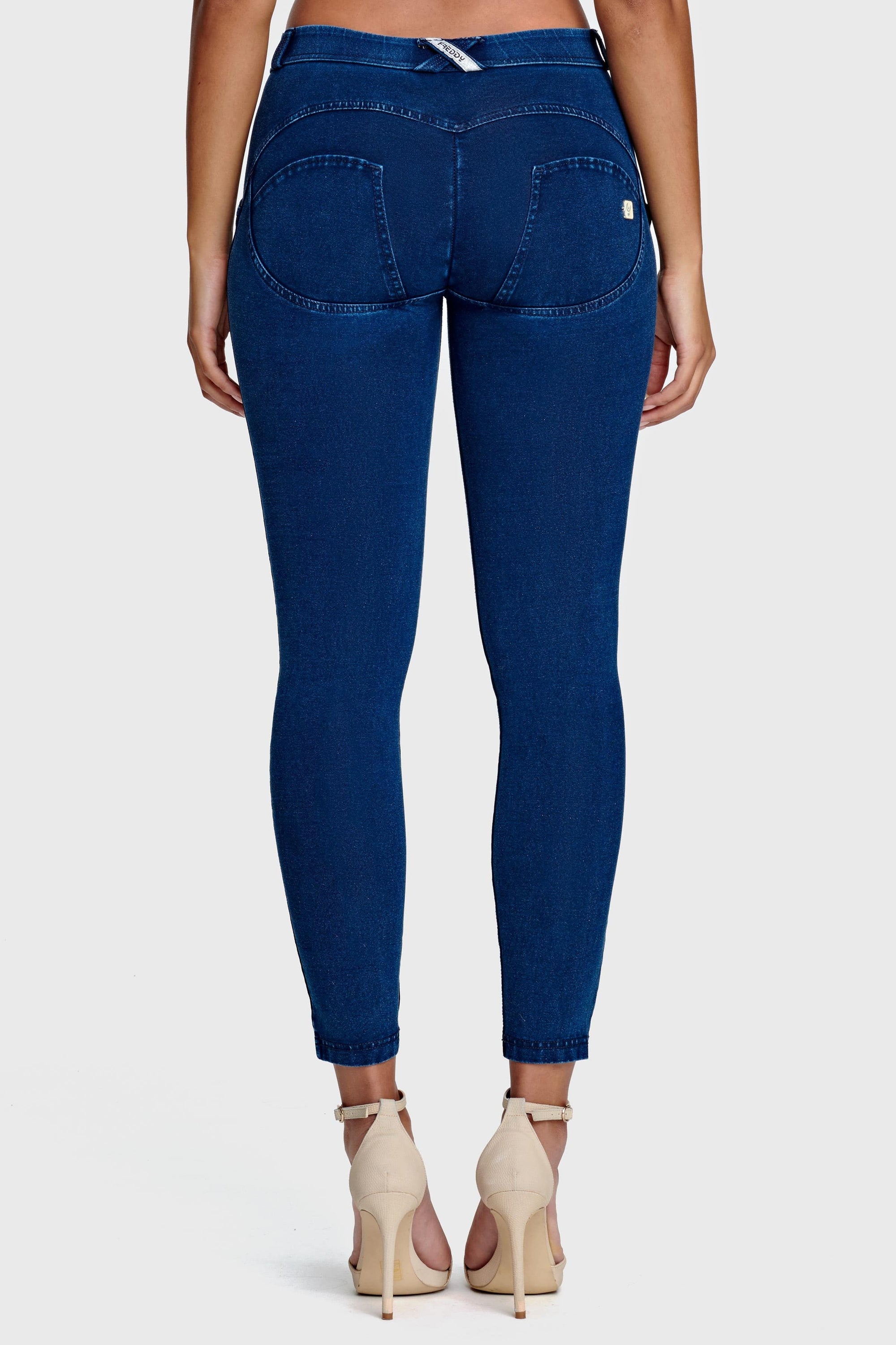 WR.UP® Denim - Mid Rise - 7/8 Length - Dark Blue + Blue Stitching 4
