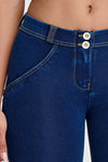 WR.UP® Denim - Mid Rise - 7/8 Length - Dark Blue + Yellow Stitching 10