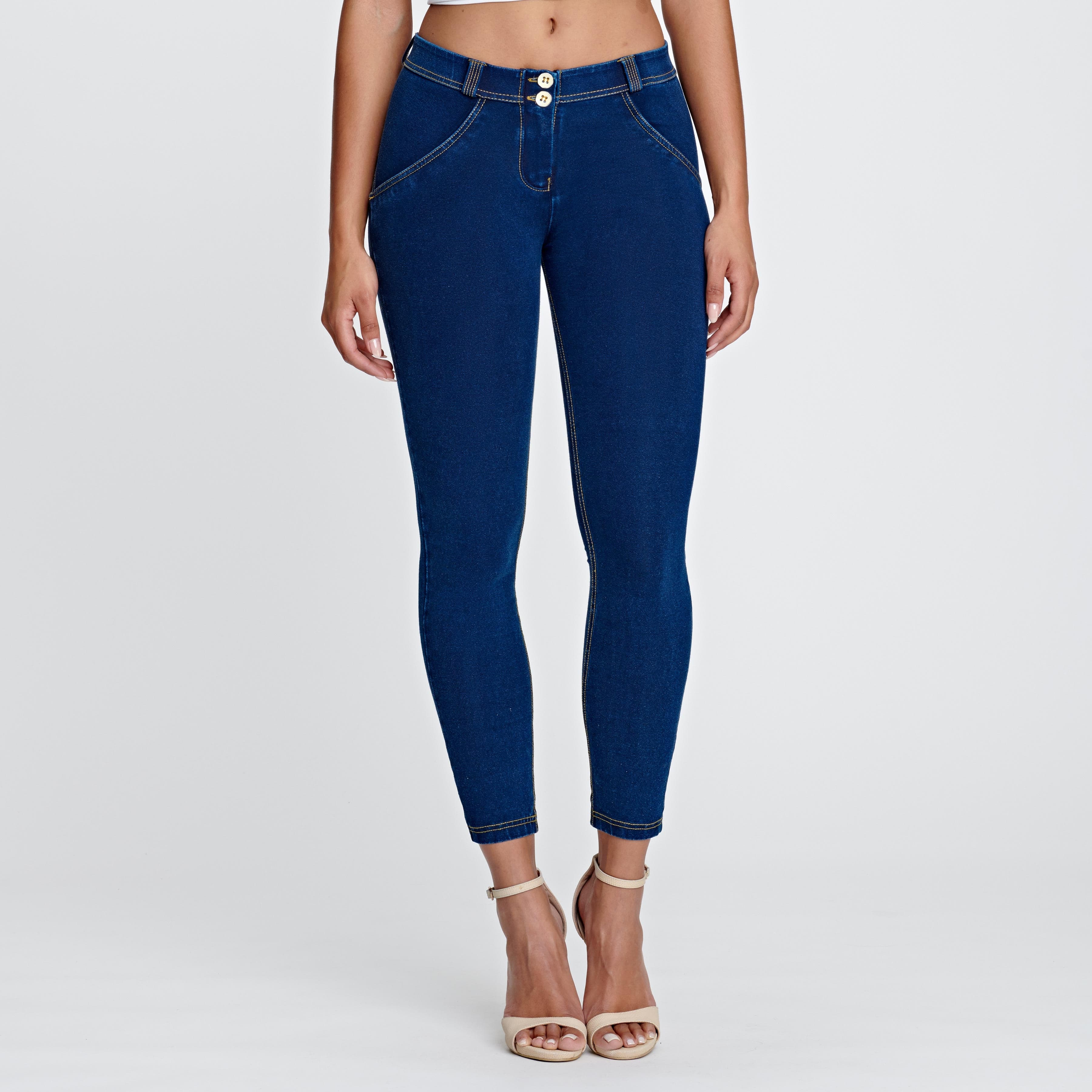 WR.UP® Denim - Mid Rise - 7/8 Length - Dark Blue + Yellow Stitching 2