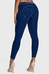 WR.UP® Denim - Mid Rise - 7/8 Length - Dark Blue + Yellow Stitching 5