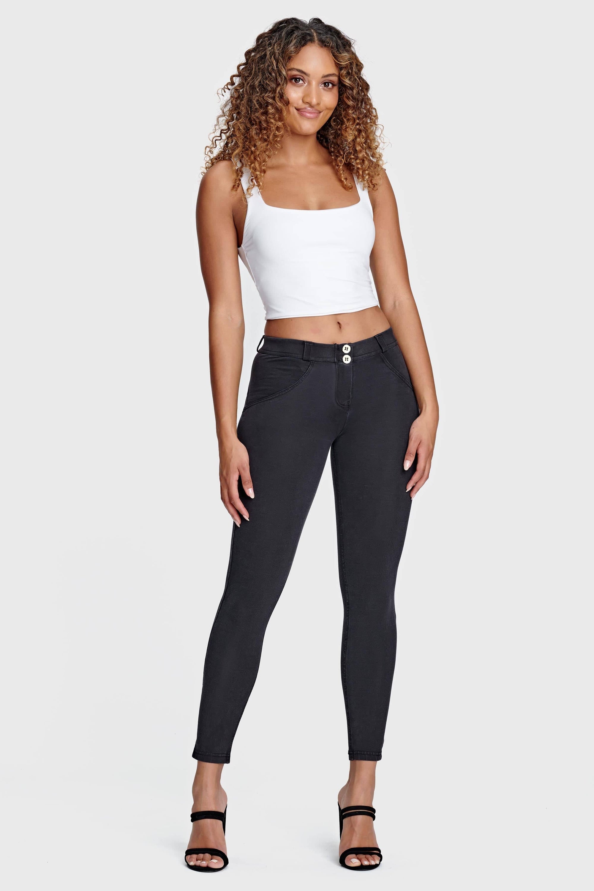 WR.UP® Denim - Mid Rise - 7/8 Length - Black + Black Stitching 7