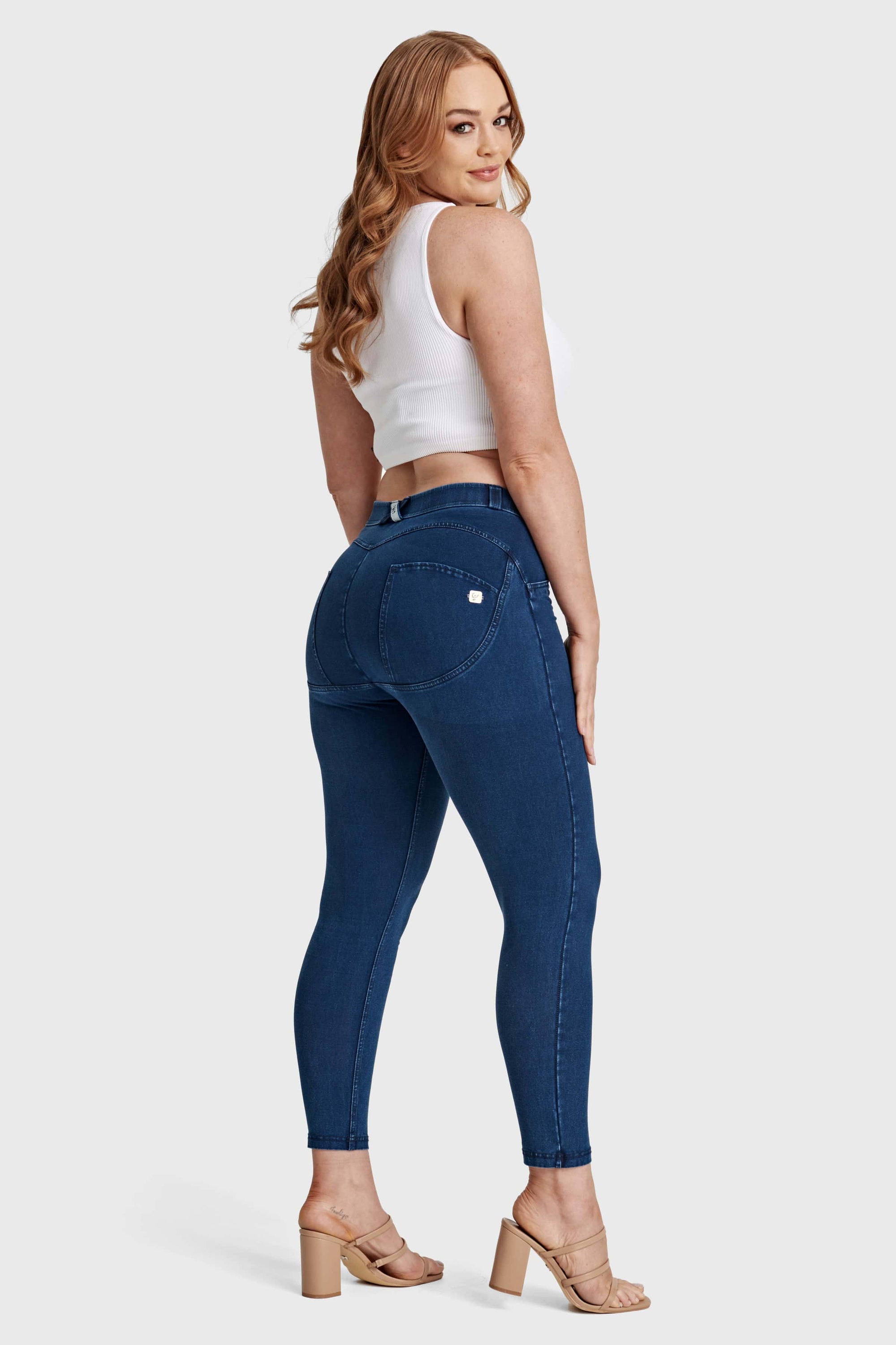 WR.UP® Curvy Denim - High Waisted - 7/8 Length - Blue + Blue Stitching 6
