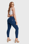 WR.UP® Curvy Denim - High Waisted - 7/8 Length - Blue + Blue Stitching 3