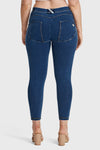 WR.UP® Curvy Denim - High Waisted - 7/8 Length - Dark Blue + Yellow Stitching 10
