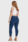 WR.UP® Curvy Denim - High Waisted - 7/8 Length - Dark Blue + Yellow Stitching 6