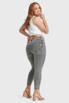 WR.UP® Curvy Denim - High Waisted - 7/8 Length - Grey + Yellow Stitching 7