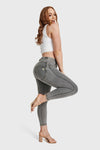WR.UP® Curvy Denim - High Waisted - 7/8 Length - Grey + Yellow Stitching 3