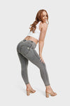 WR.UP® Curvy Denim - High Waisted - 7/8 Length - Grey + Yellow Stitching 5