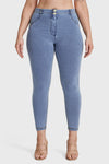 WR.UP® Curvy Denim - High Waisted - 7/8 Length - Light Blue + Yellow Stitching 8