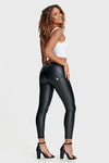 WR.UP® Faux Leather - Mid Rise - 7/8 Length - Black 6