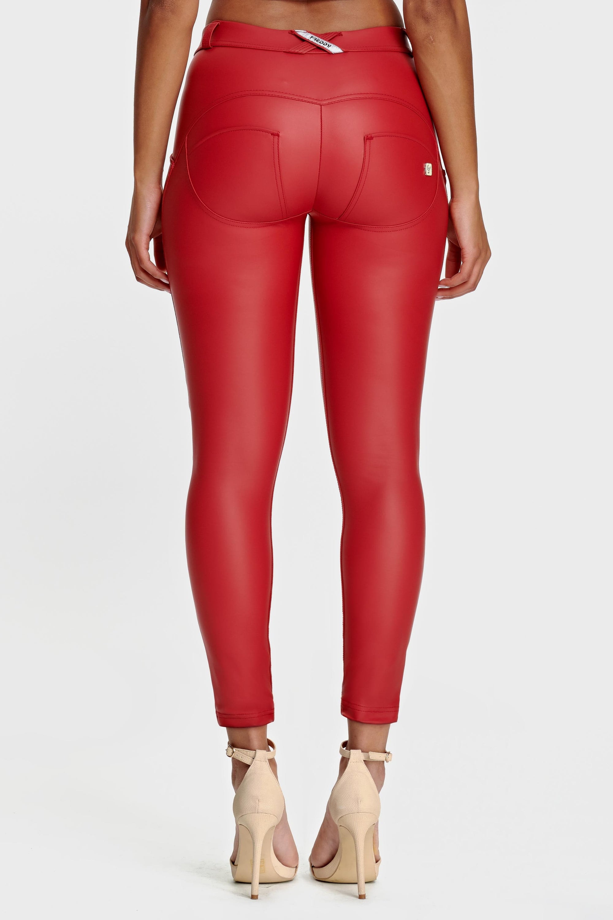 WR.UP® Faux Leather - Mid Rise - 7/8 Length - Red 4