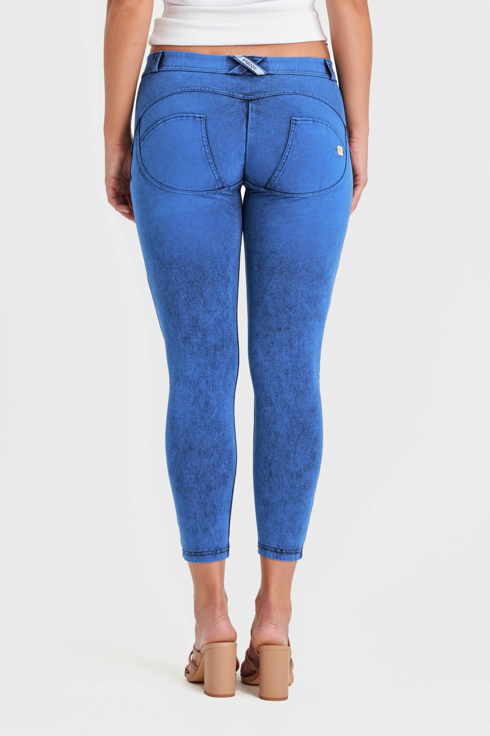 WR.UP® Denim - Mid Rise - 7/8 Length - Cobalt Blue + Blue Stitching 5