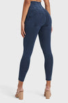 WR.UP® Denim With Front Pockets - Super High Waisted - 7/8 Length - Dark Blue + Blue Stitching 13