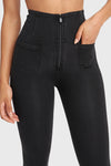 WR.UP® Denim With Front Pockets - Super High Waisted - 7/8 Length - Black + Black Stitching 12