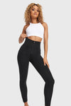 WR.UP® Denim With Front Pockets - Super High Waisted - 7/8 Length - Black + Black Stitching 7