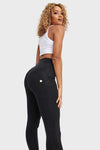 WR.UP® Denim With Front Pockets - Super High Waisted - 7/8 Length - Black + Black Stitching 4