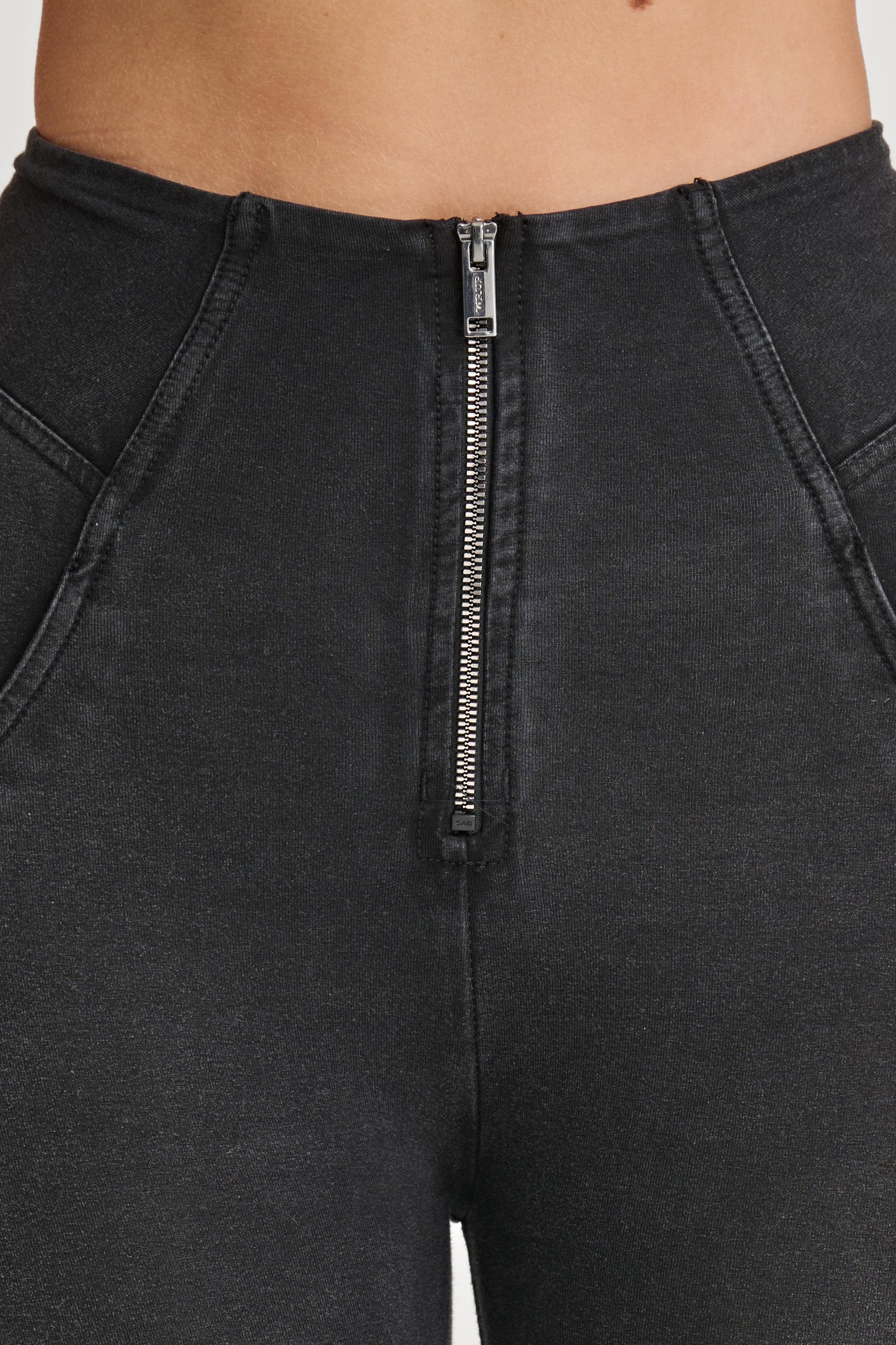 WR.UP® Biker Denim - Super High Waisted - 7/8 Length - Black + Black Stitching 7