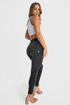 WR.UP® Biker Denim - Super High Waisted - 7/8 Length - Black + Black Stitching 6
