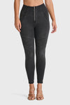 WR.UP® Biker Denim - Super High Waisted - 7/8 Length - Black + Black Stitching 5